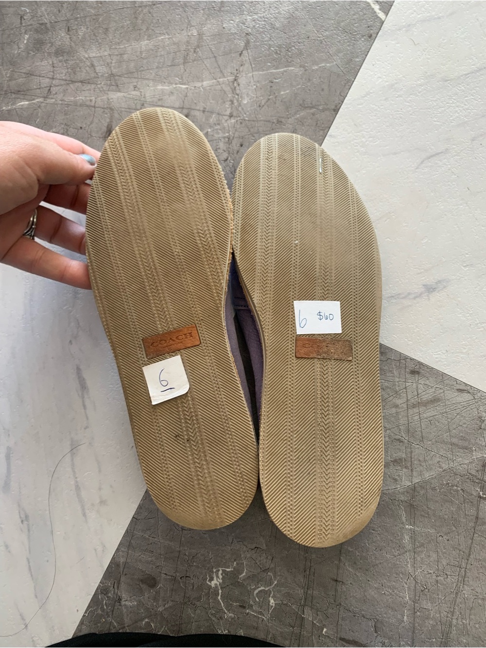 Coach Lavender Leather Open-Toe Sandals - Picture 4 of 4